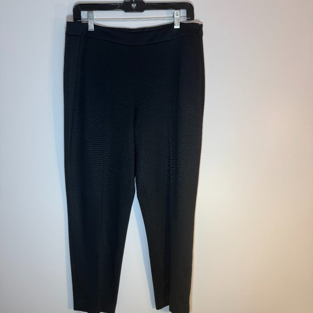 NWT TAHARI Woman's Stretch Camille Black Zippered Ankle Pants $178 MSRP Size 12
